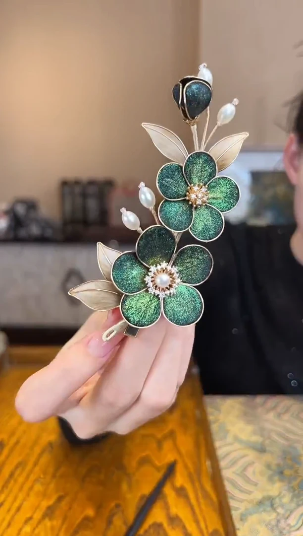 刺绣 非遗绒花（发饰）