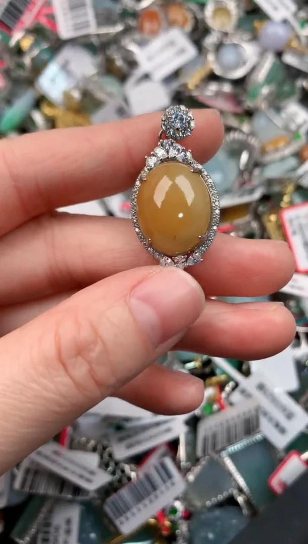 银S925镶嵌戒指翡翠777---8