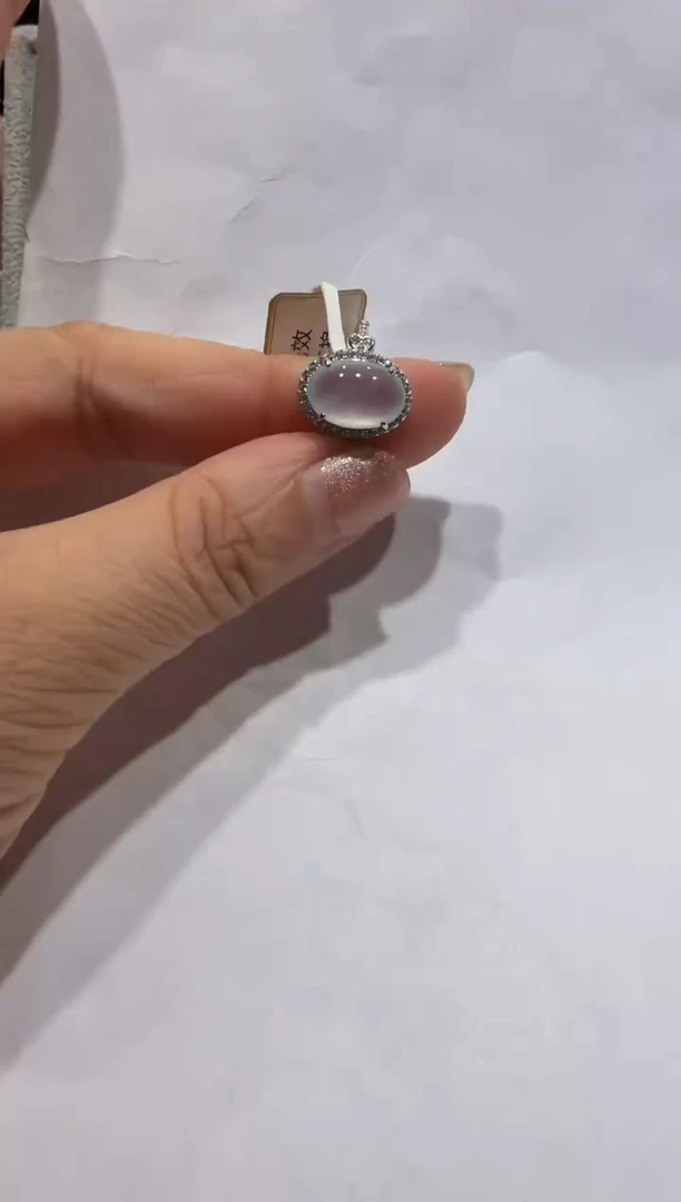 银S925镶嵌戒指翡翠925银镶缅甸A货翡翠戒指
