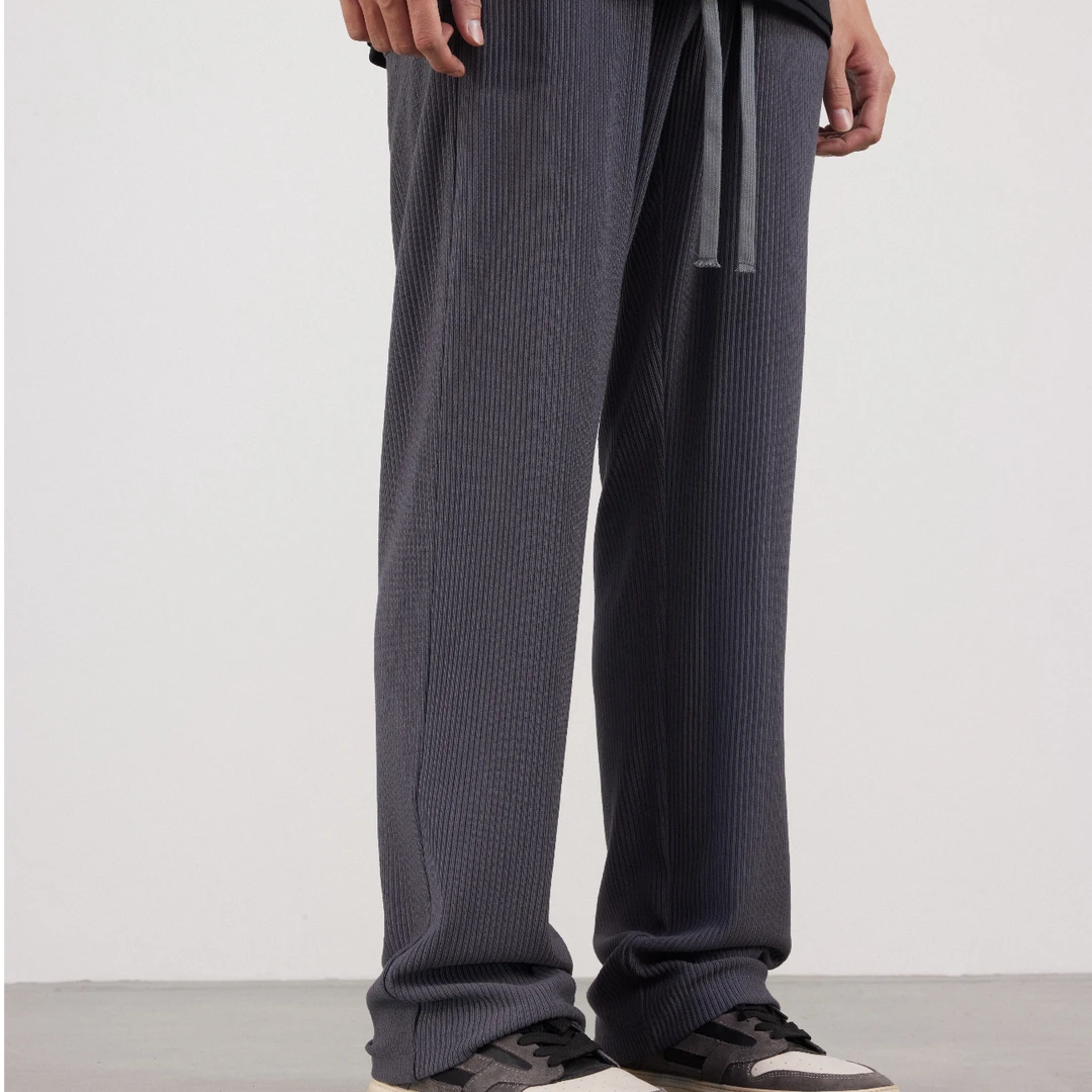 B02(ST)-52346-BON针织条纹肌理设计休闲长裤