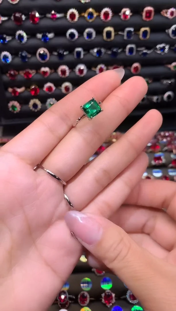 【闪购商品】透辉石戒指银S925镶嵌8