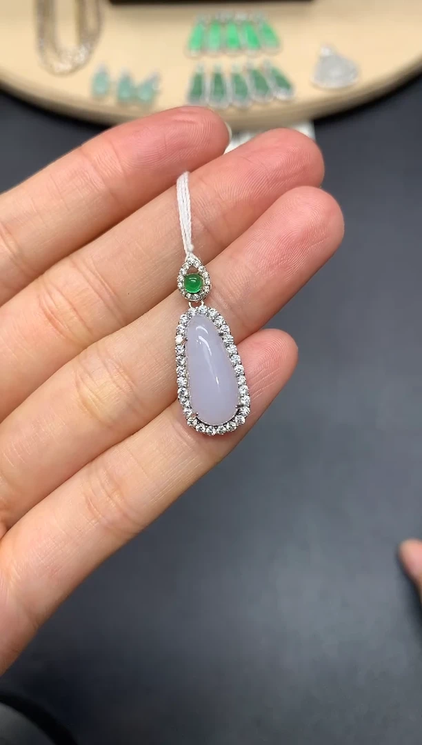 翡翠银S925镶嵌吊坠(不含链)福瓜【多样性发其一】