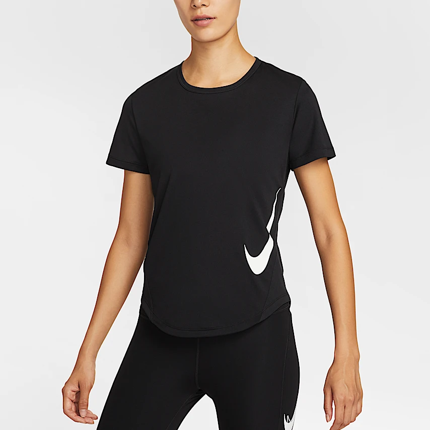 耐克/NIKE跑步系列女子黑色圆领运动训练速干短袖T恤 HV2773010