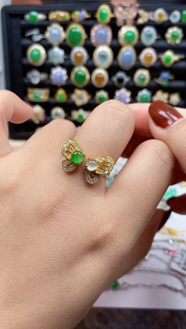 银S925镶嵌戒指翡翠180