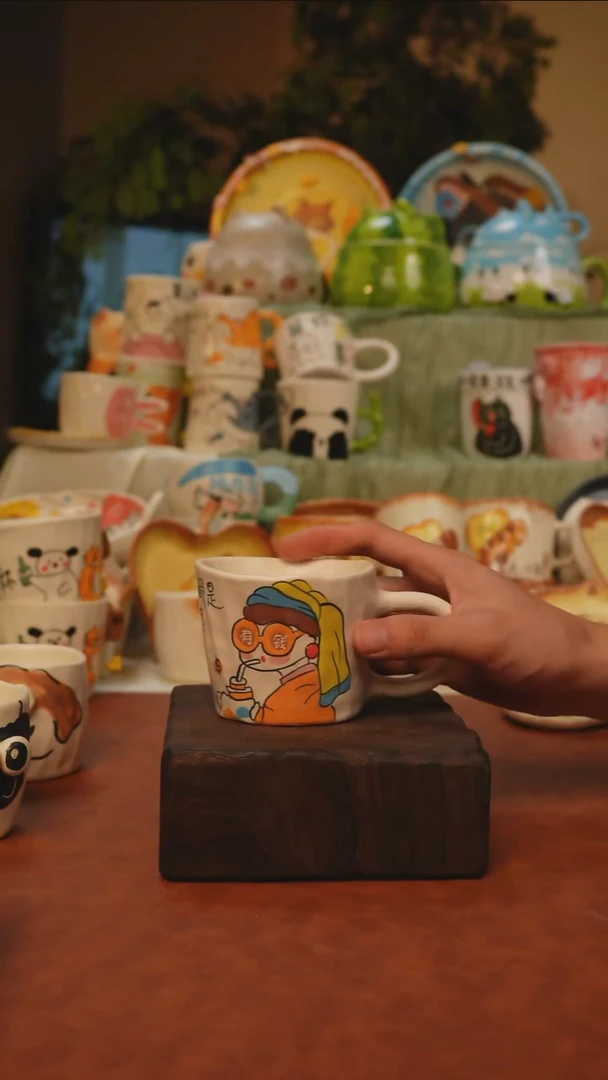 摆件景德镇一休瓷屋 富婆咖啡杯
