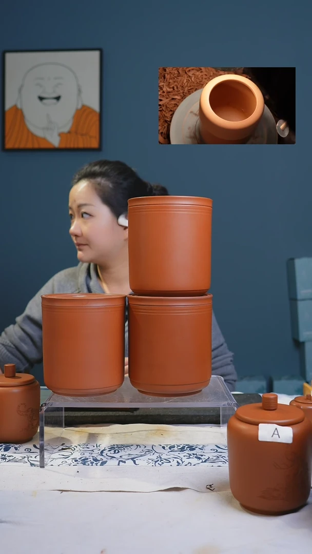 【闪购商品】建水紫陶全手工紫陶B平盖4个
