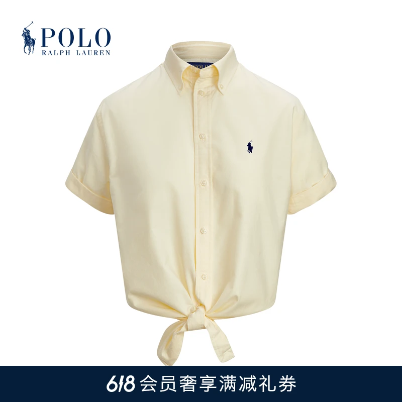 Ralph Lauren/拉夫劳伦女装 25年夏棉质牛津布系结衬衫