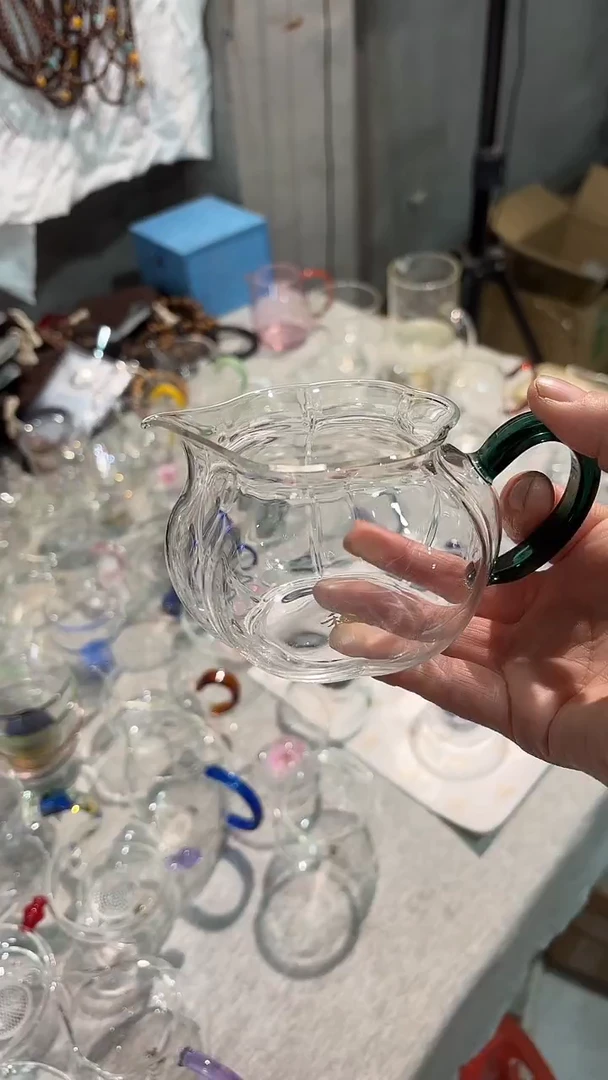 手工艺品玻璃纳福公杯 墨绿