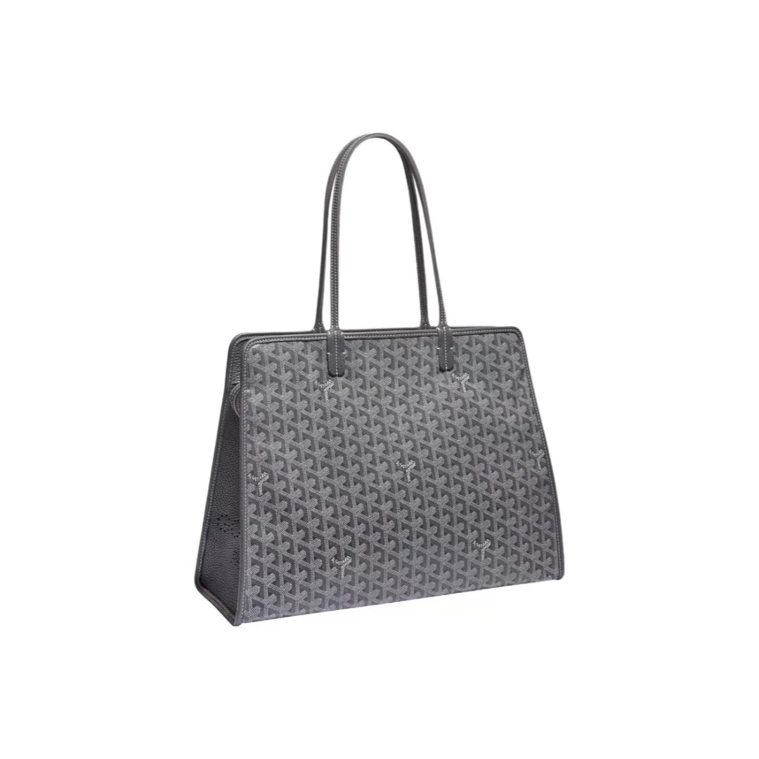 未使用 Goyard 小花6珊HARDY 小号包 老花满印托特包 灰色