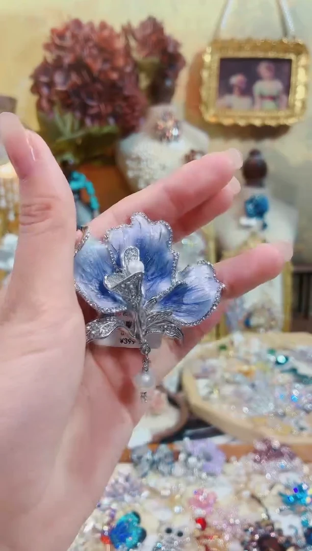 合成立方氧化锆铜合金紫瓣兰心