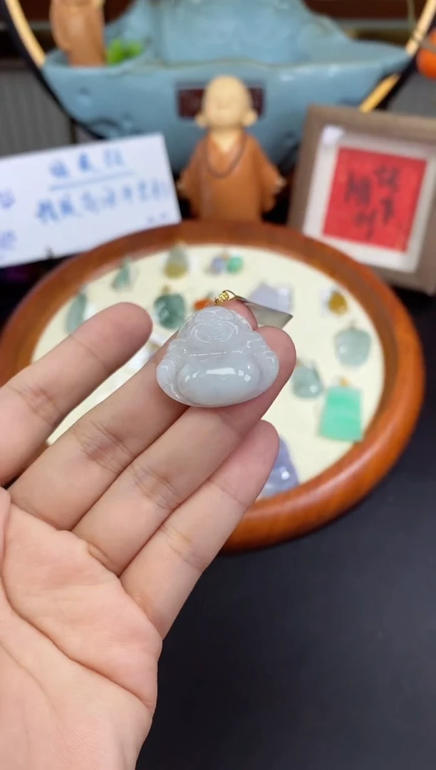 吊坠(不含链)未镶嵌翡翠佛公多样性发其一@@CMT