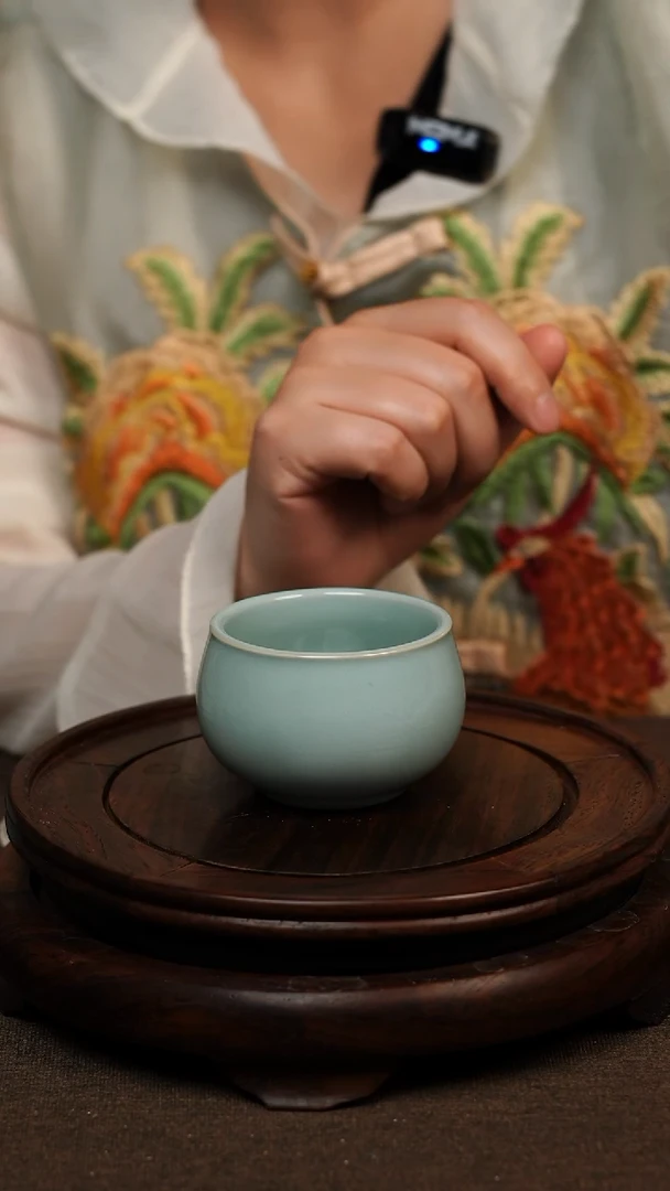 瓷片天青色圆融杯 90ML微瑕不带礼盒