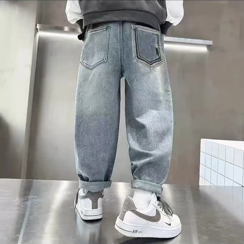 版型超赞~春款上新男童百搭休闲中大童老爹牛仔裤5092