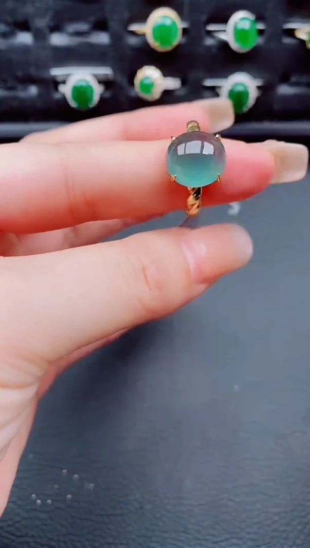翡翠戒指银S925镶嵌天然a货翡翠316