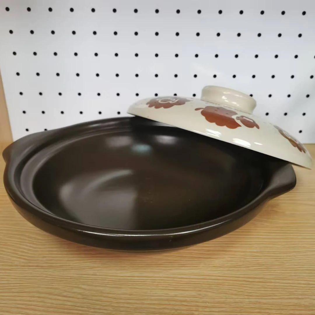 【瑕疵专场】2.6升棕色咩咩盖干烧锅砂锅干烧炖菜陶瓷煲炖锅瑕疵锅