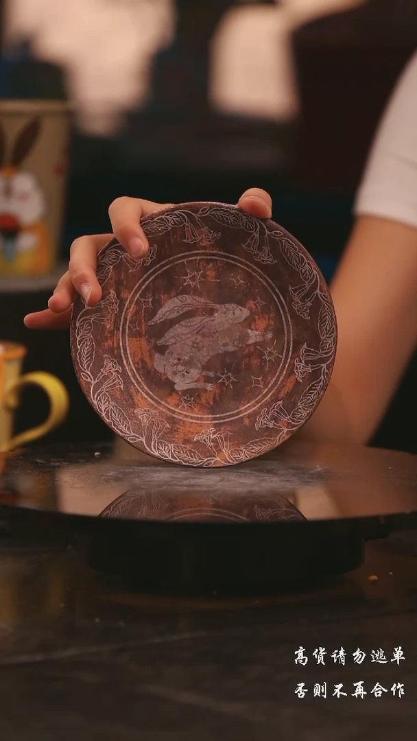 陶瓷深色景德镇可爱设计师款陶瓷