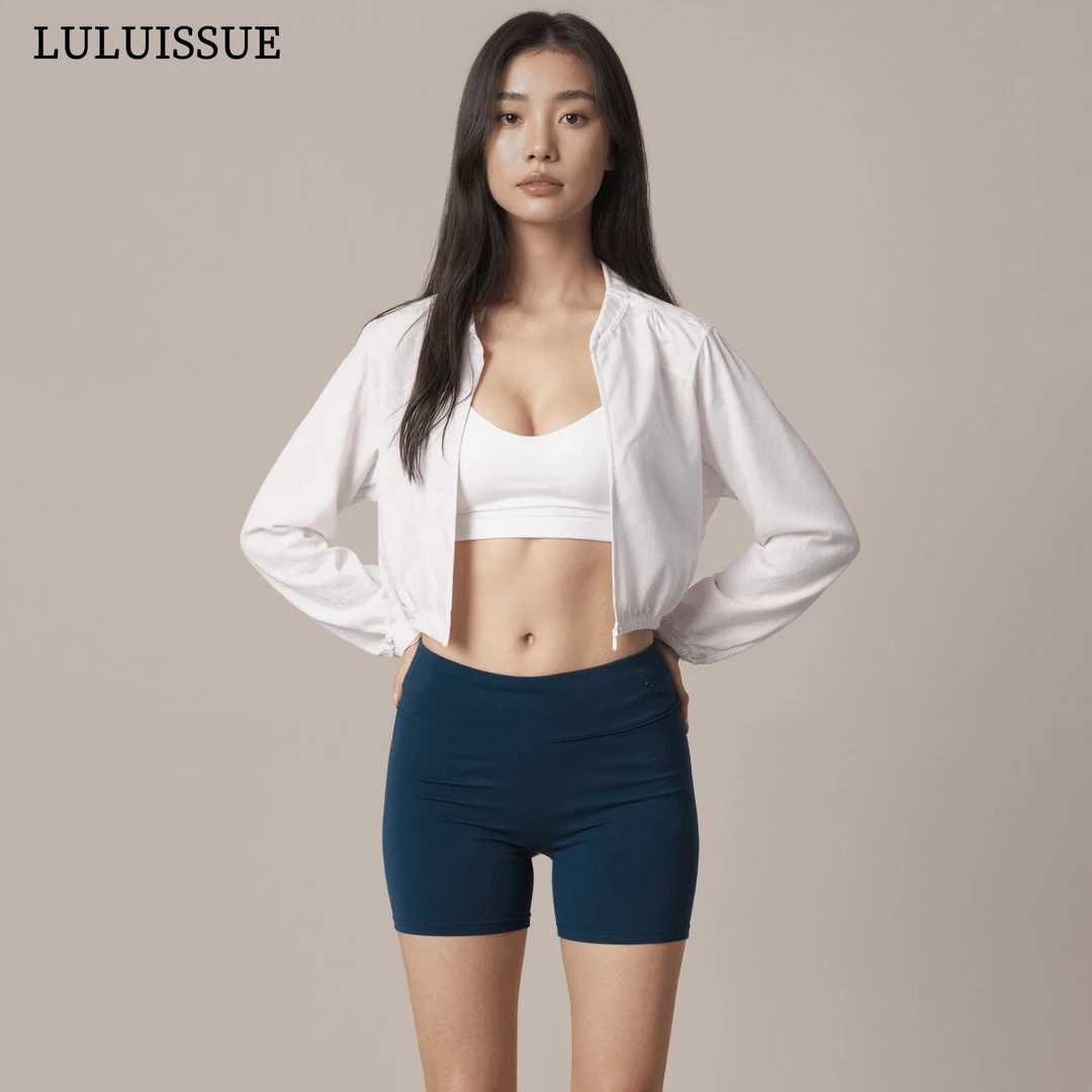 LULUISSUE夏季轻薄透气女短款修身户外休闲跑步健身瑜伽运动外套