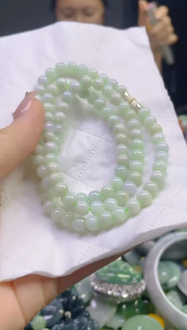 翡翠未镶嵌颈饰6MM/D/翡翠A货,一件也是批发价