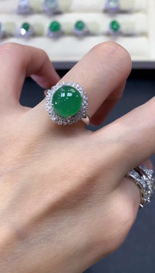 【闪购商品】翡翠戒指18K金镶嵌a260