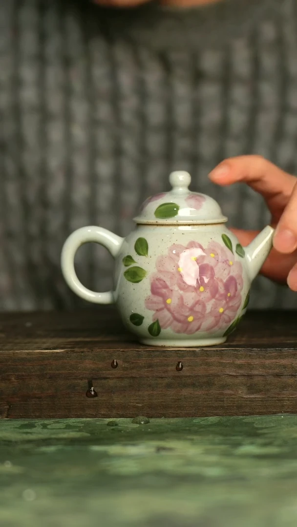 陶瓷青诗集手工手绘瓷器