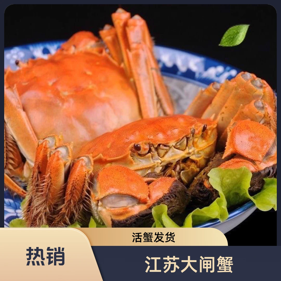 （公蟹）江苏大闸蟹全活发货公蟹单只2.0-2.3两2斤88元约8-10个河蟹
