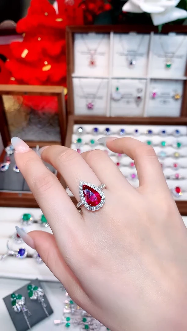 戒指18K金镶嵌碧玺3.73ct/天然宝石/七天无理由