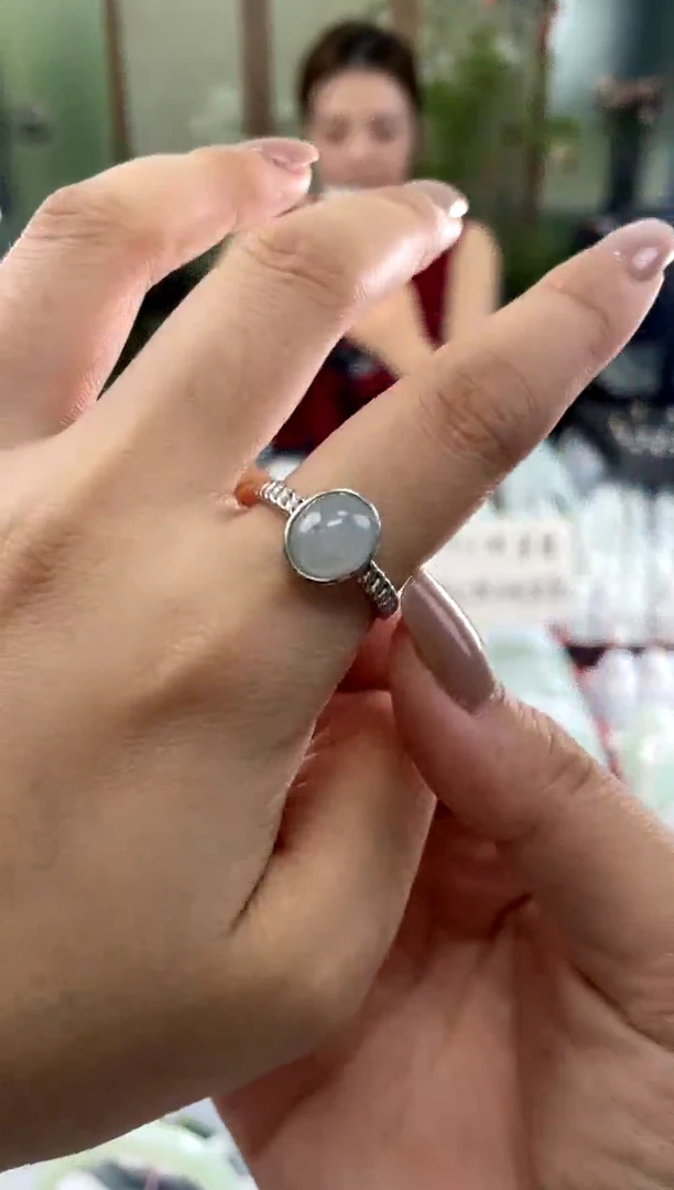 翡翠戒指银S925镶嵌多样性发货发一件