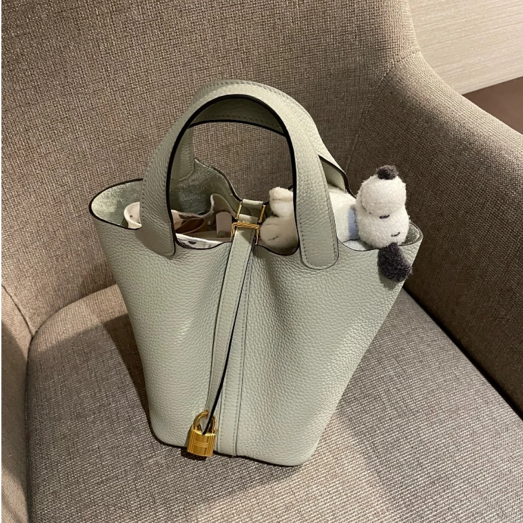 95新 Hermes/爱马仕 青奢荟/冰晶灰18菜篮子包/B刻/72165