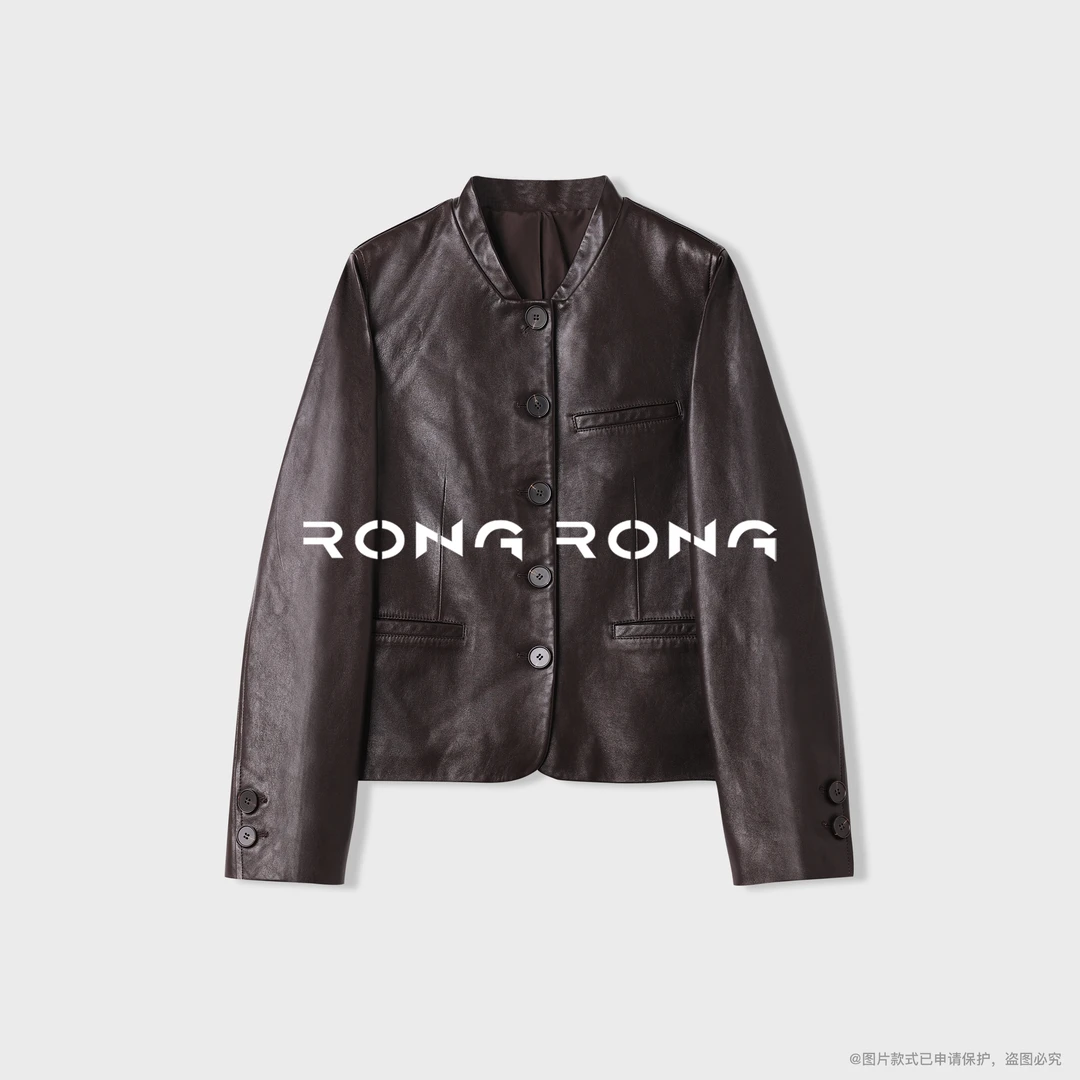溶溶【晚川云落】RONGRONG 英国进口绵羊皮小新中式高定皮衣MY2358