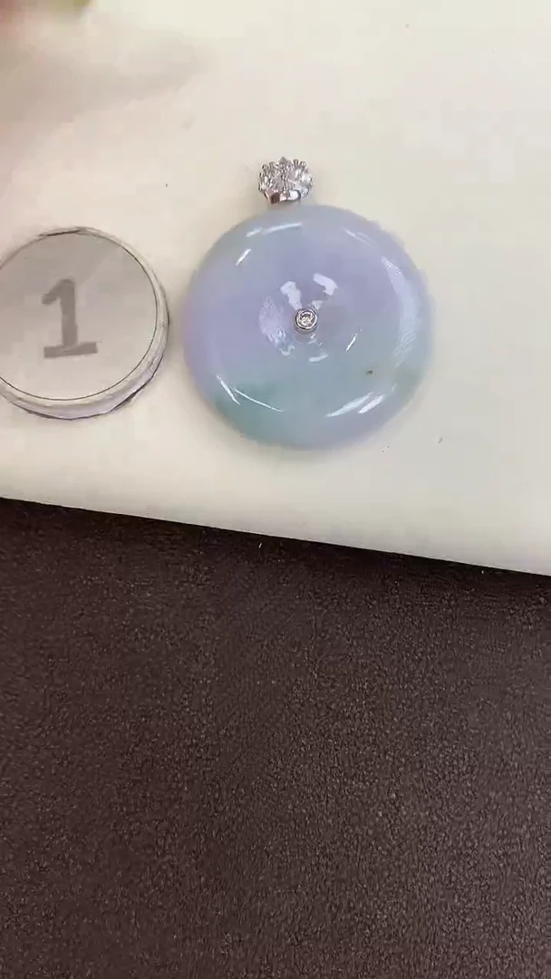 颈饰银S925镶嵌翡翠天然缅甸a货翡翠有矿点包容
