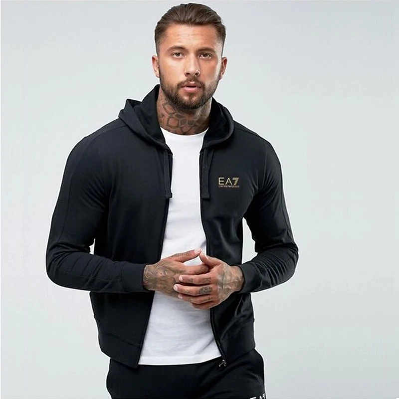Emporio Armani 阿玛尼EA7 男装修身连帽夹克外套休闲运动帽衫
