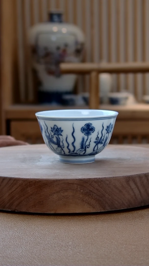 【闪购商品】宣和窑海藻纹主人杯（六字珍藏）