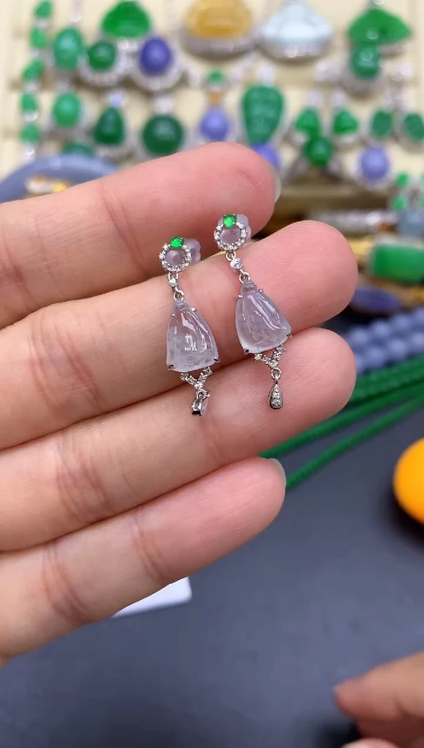 18K金镶嵌翡翠耳饰102-中国好珍宝