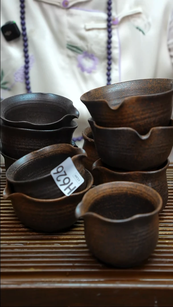 淡**容万古烧粗陶手工茶具