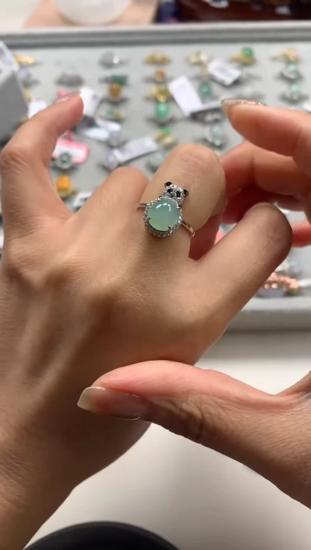 银S925镶嵌戒指翡翠23