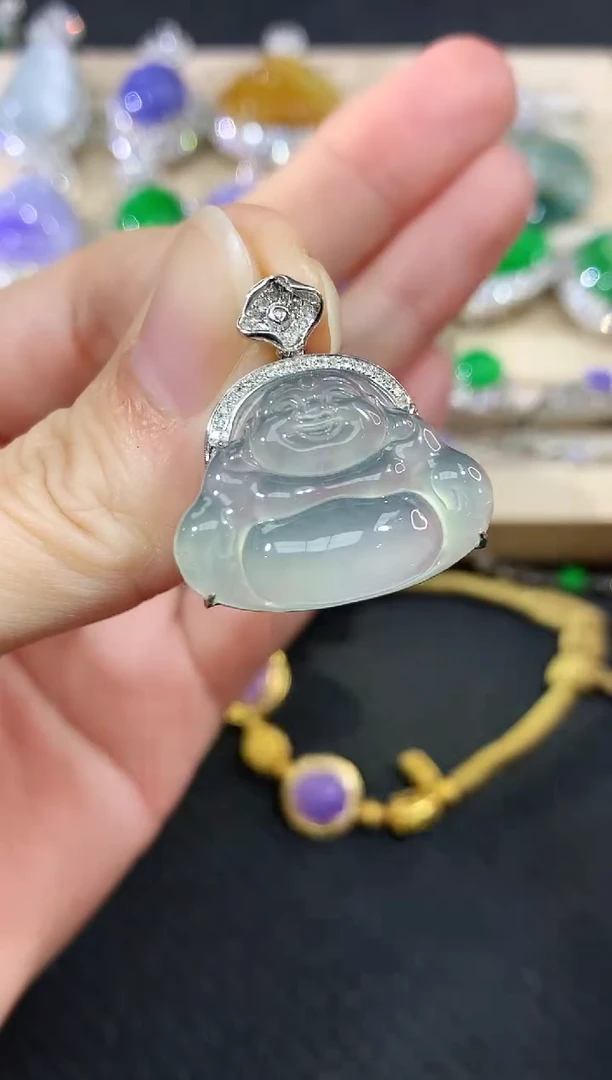 吊坠(不含链)18K金镶嵌翡翠55|4800