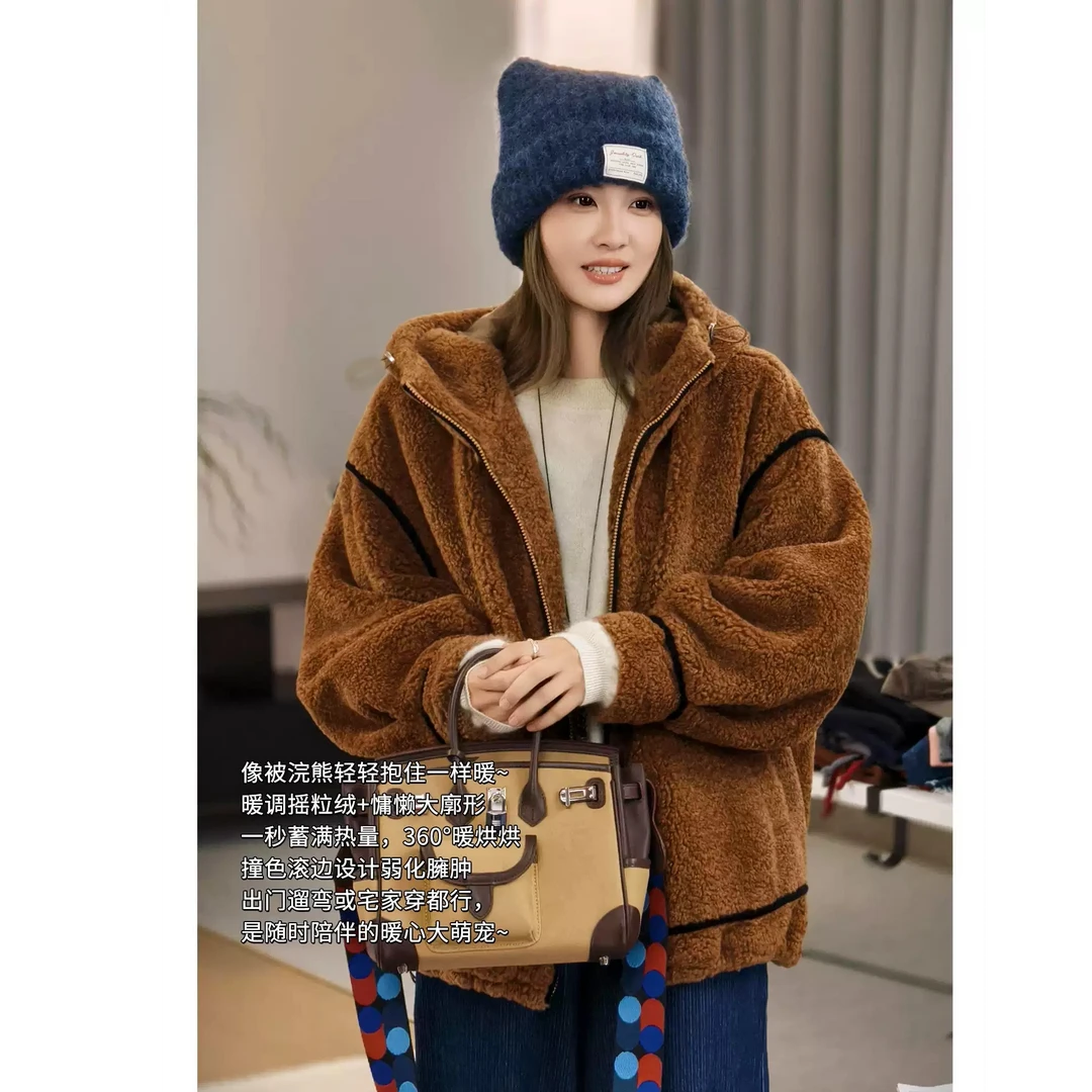 美洋MEIYANG 小浣熊外套暖心大萌宠！摇粒绒廓形【宽】