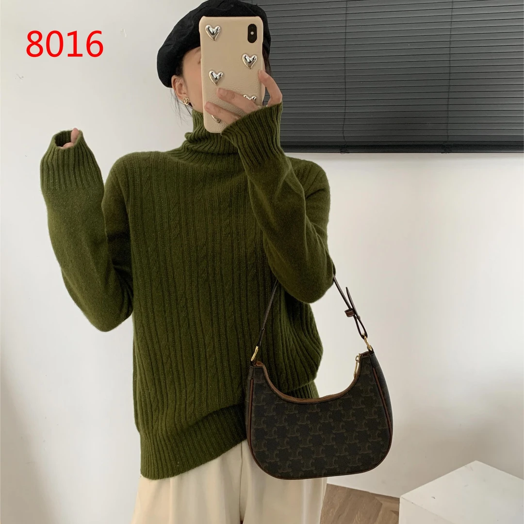 erchun/尔纯8016加厚全羊毛金丝羊毛女士秋冬时尚高领长袖羊毛衫