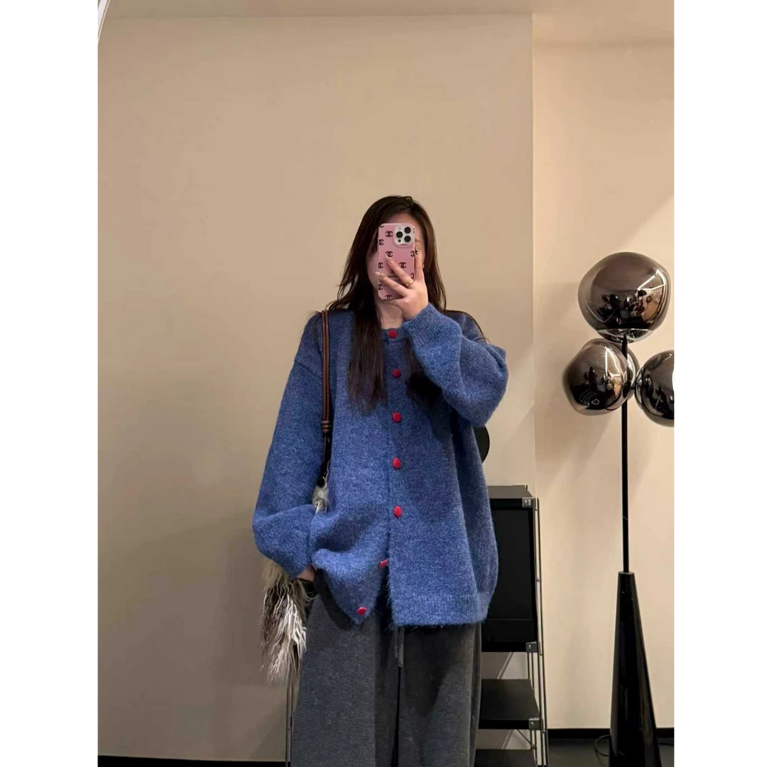 MMAN【彩扣毛衣】冬季新款时尚百搭慵懒感宽松舒适毛衣