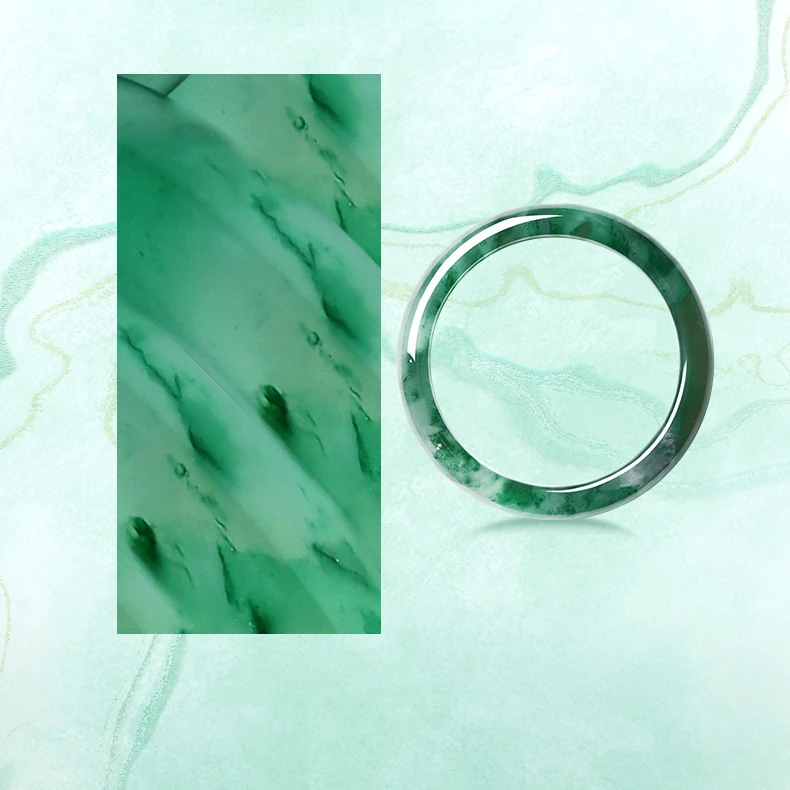 天然正品飘花非洲翠玉手镯