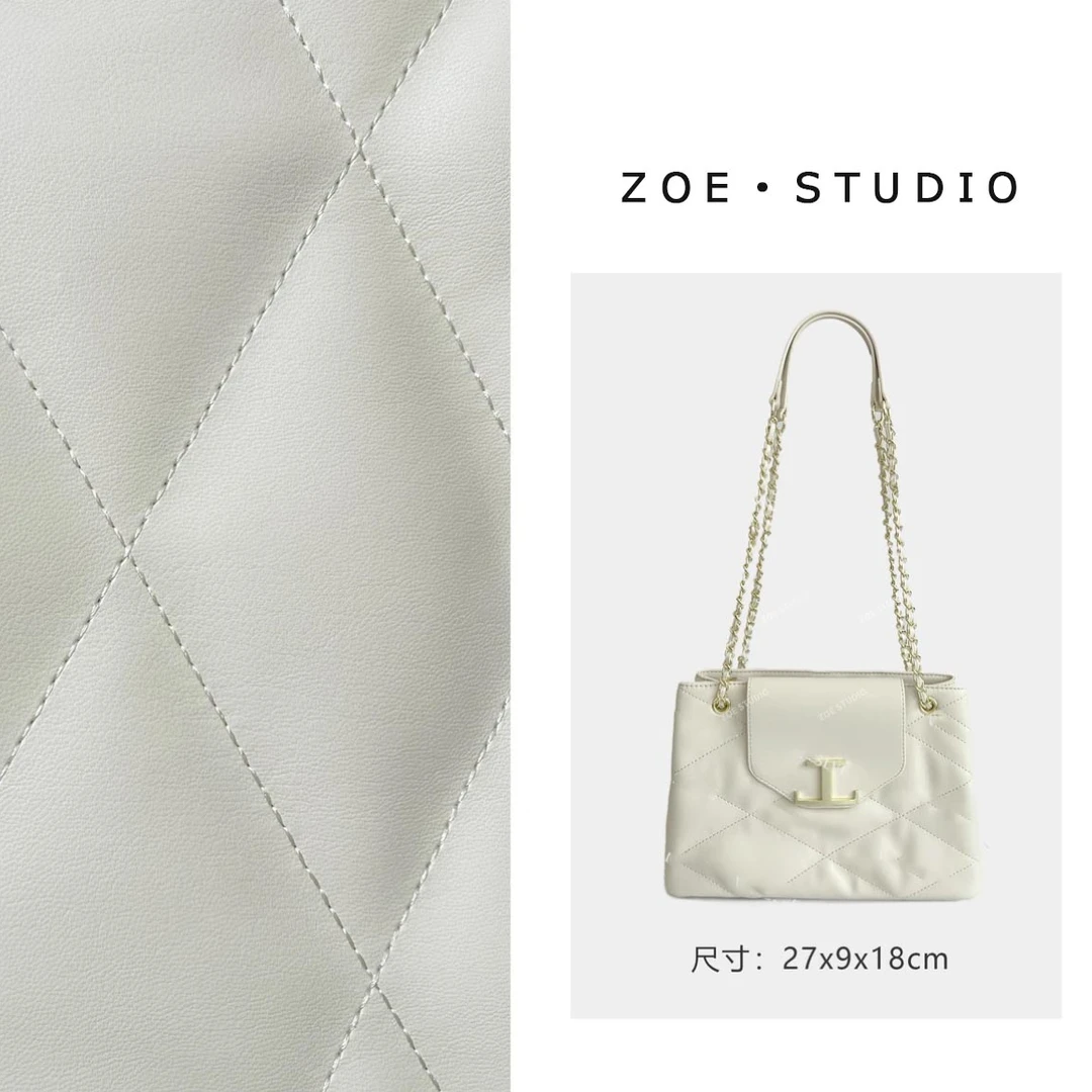 【佐伊甄选】SKL-7506-米白轻奢女士经典小众斜挎斜跨包包