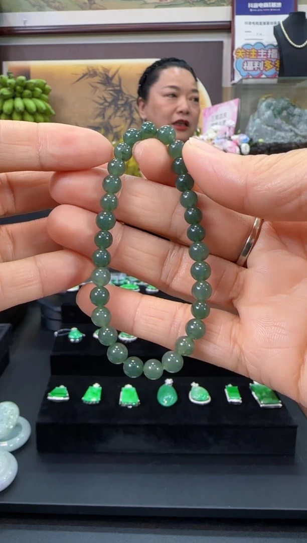 未镶嵌手串翡翠蓝水手珠串 福利价不退换