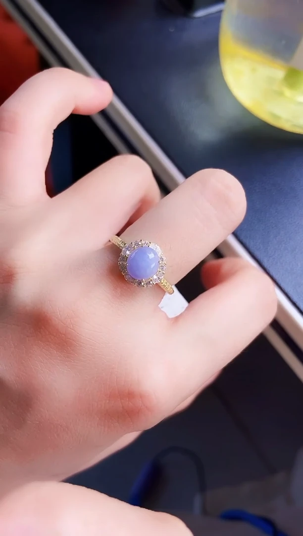 翡翠戒指银S925镶嵌134989