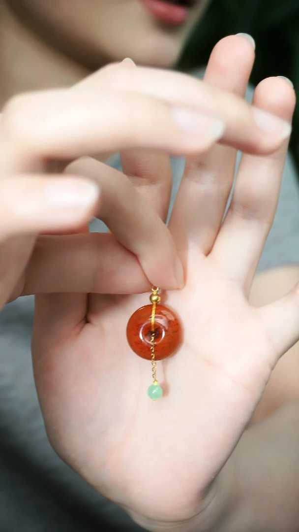南红玛瑙18K金镶嵌吊坠(不含链)吊坠