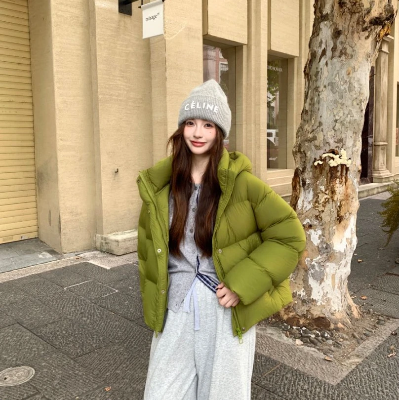 【90白鸭绒】2025云朵泡芙短款加厚连帽保暖羽绒服DYM-8810