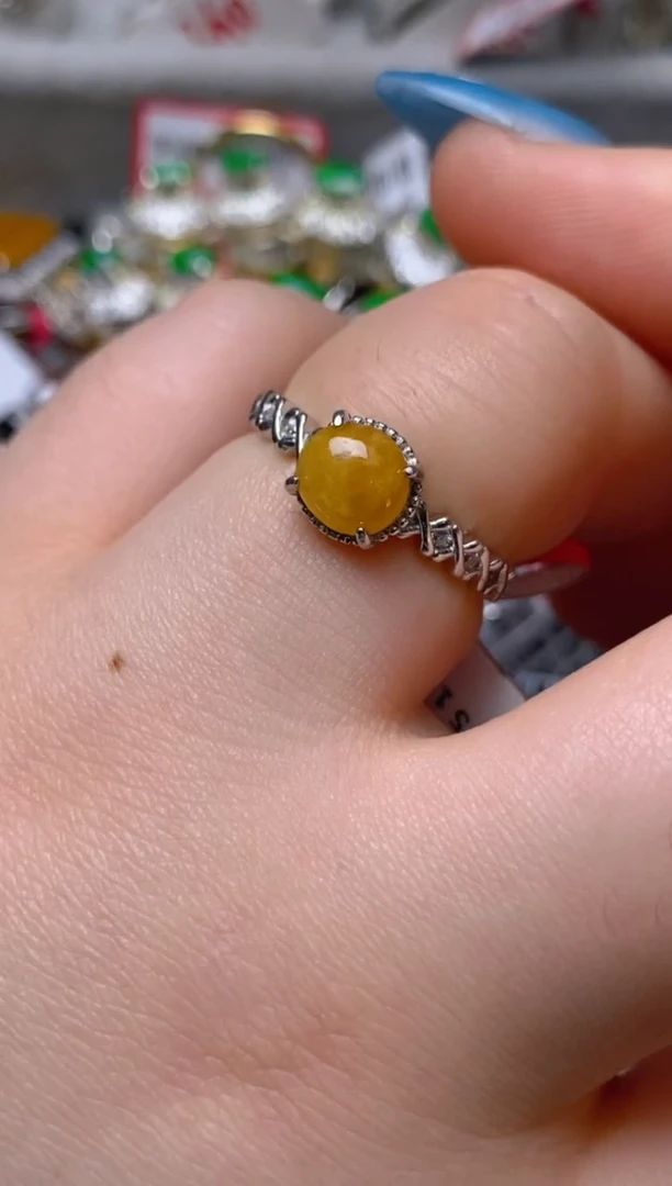 银S925镶嵌戒指翡翠百内无证书