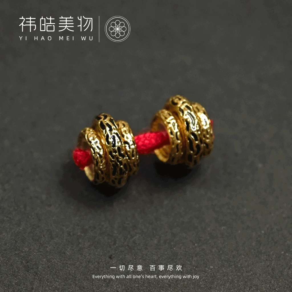 大尺寸锤纹18K金万能轴短轴