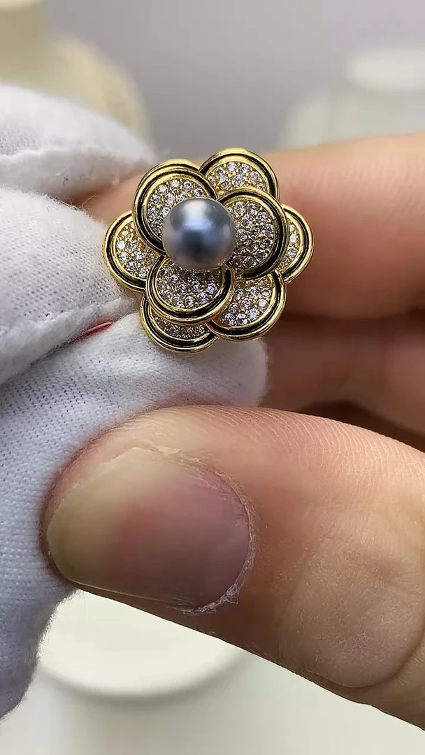 未镶嵌AQ海水珍珠海水珍珠胸针@@XZ029