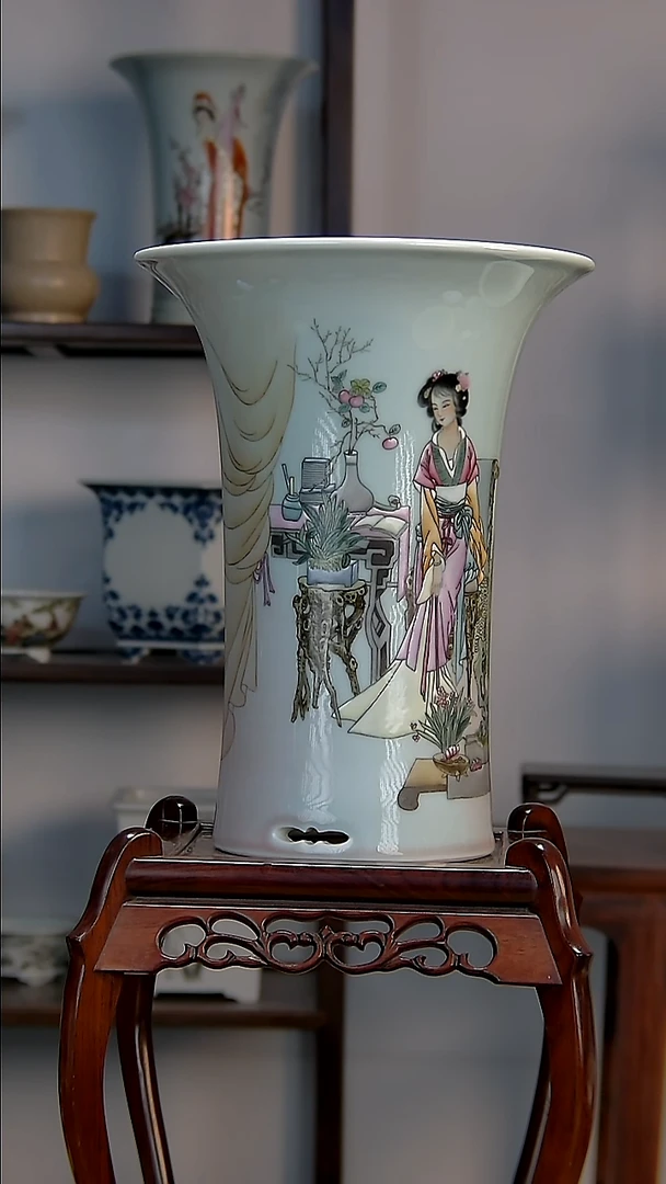 兰**界景德镇陶瓷手工花盆微瑕