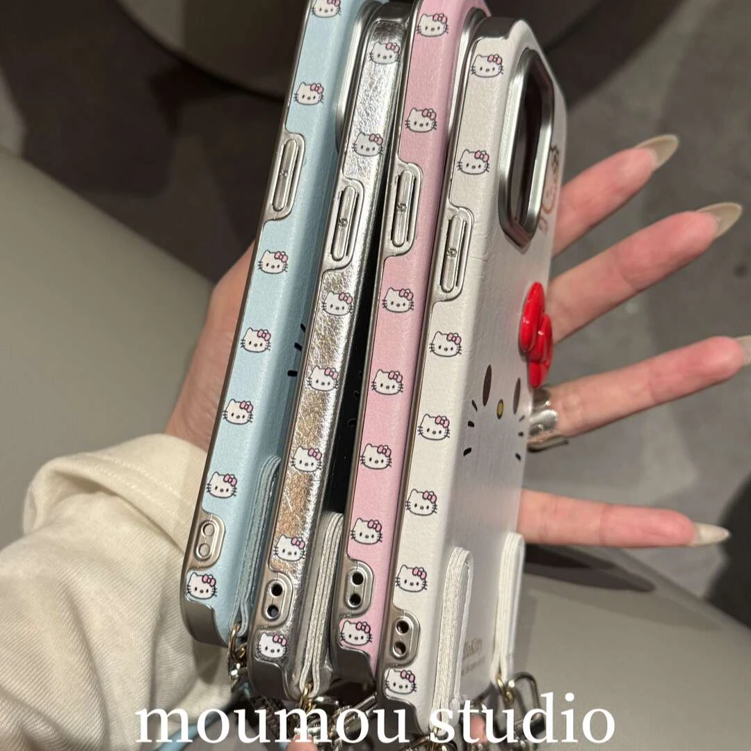 侧面卡通图案kt猫表情适用苹果16手机壳iphone15可爱14promax女13